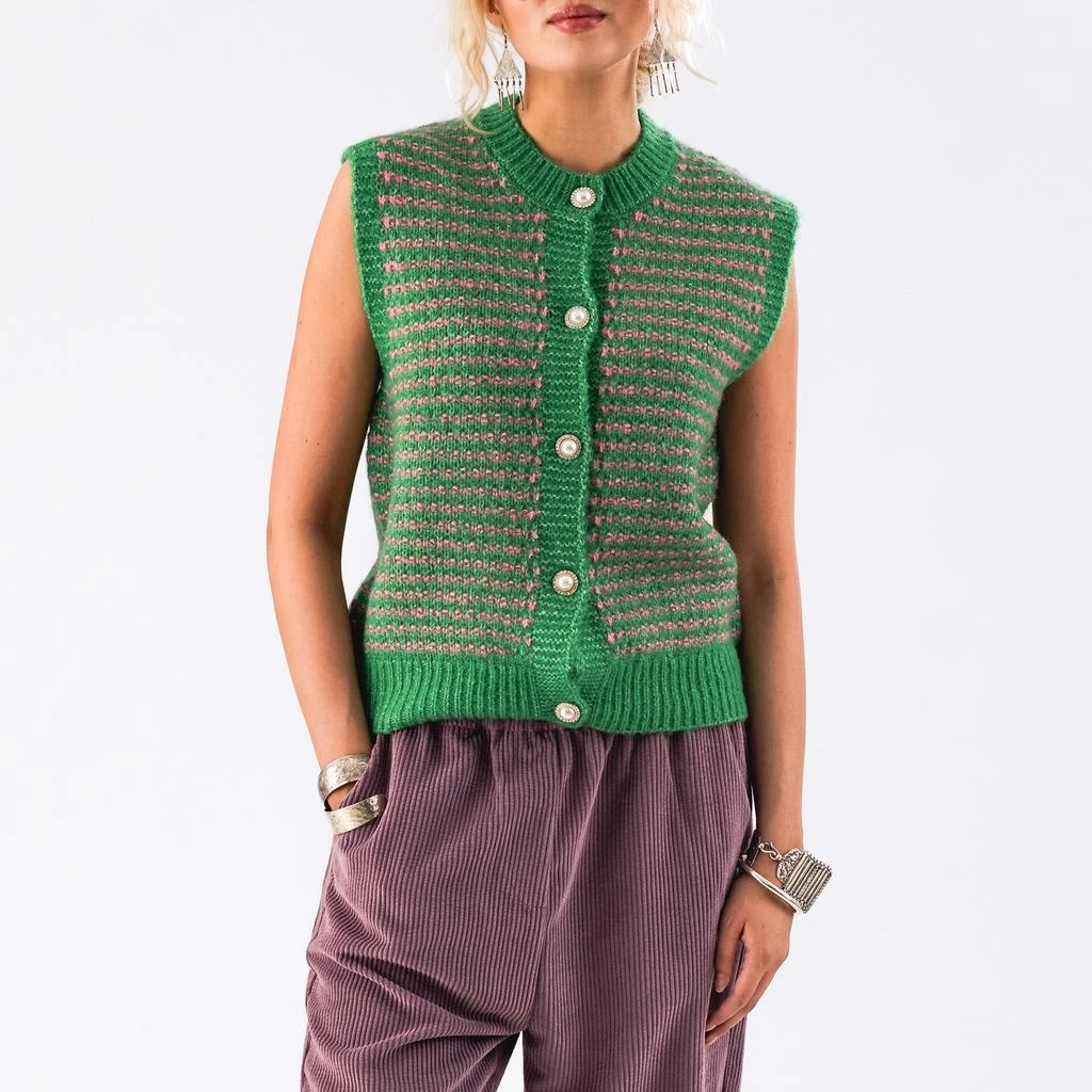 商品Lollys Laundry|Nynne Intarsia-Knit Vest,价格¥575,第1张图片