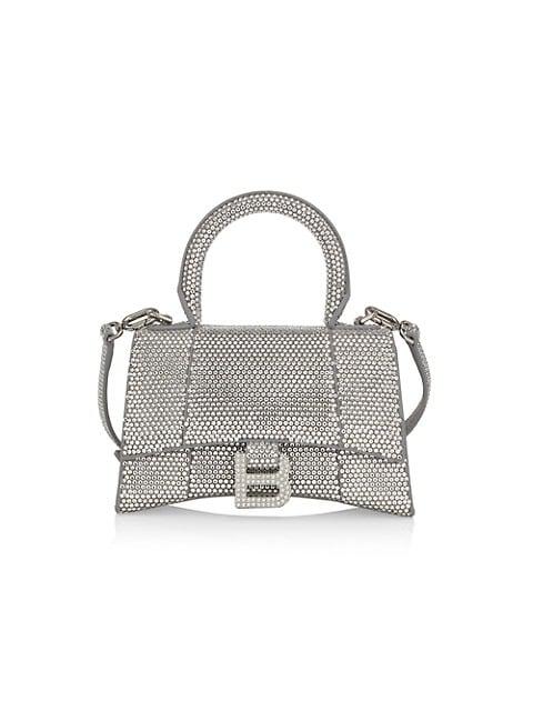 XS Hourglass Crystal-Embellished Top Handle Bag商品第1张图片规格展示