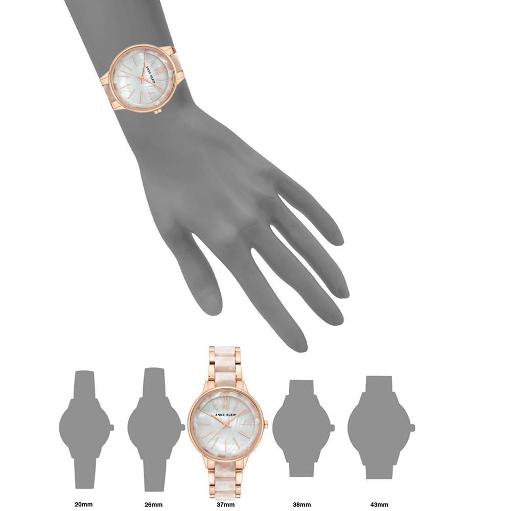 商品Anne Klein|Rose Gold-Tone and Pearlescent White Bracelet Watch 37mm,价格¥564,第6张图片详细描述