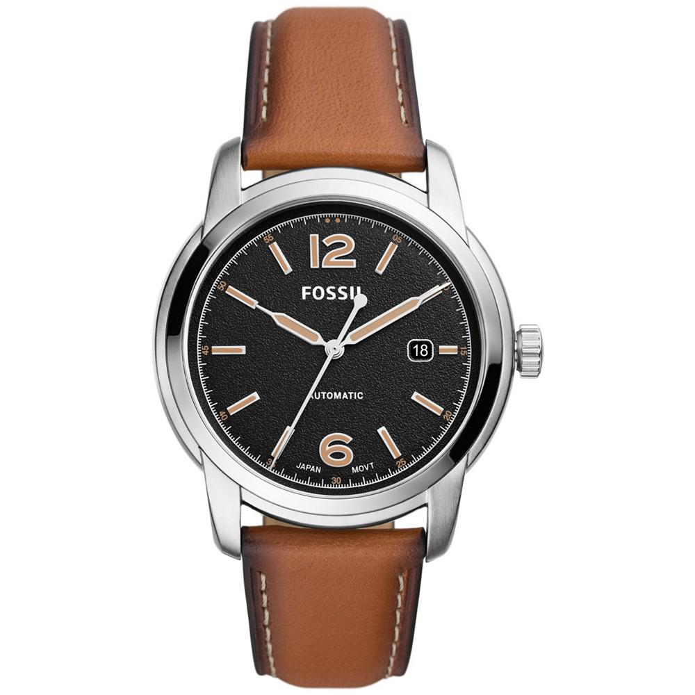 Men's Heritage Automatic Brown Leather Strap Watch 43mm商品第1张图片规格展示