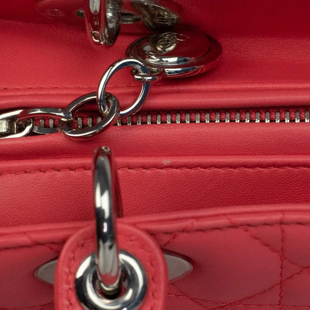 Dior Pink Leather Small Cannage Lady Dior Shoulder Tote Bag  商品