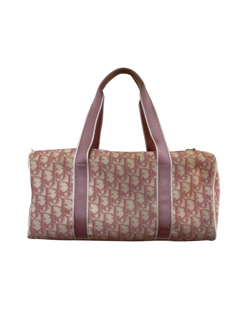 商品[二手商品] Dior|Dior Trotter Canvas x Patent Leather Handbag Pink Boston bag,价格¥4982,第3张图片详细描述