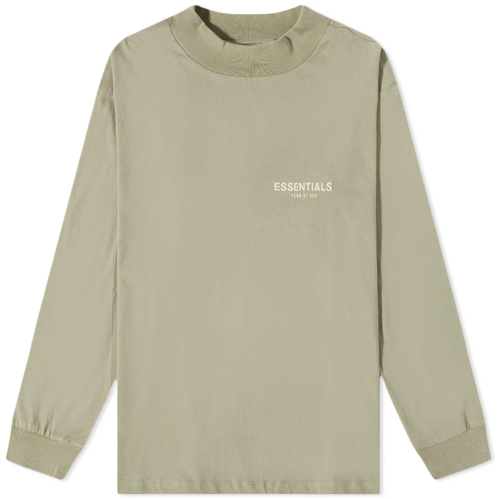 商品Essentials|Fear of God ESSENTIALS Long Sleeve Logo T-Shirt - Seafoam,价格¥336,第1张图片