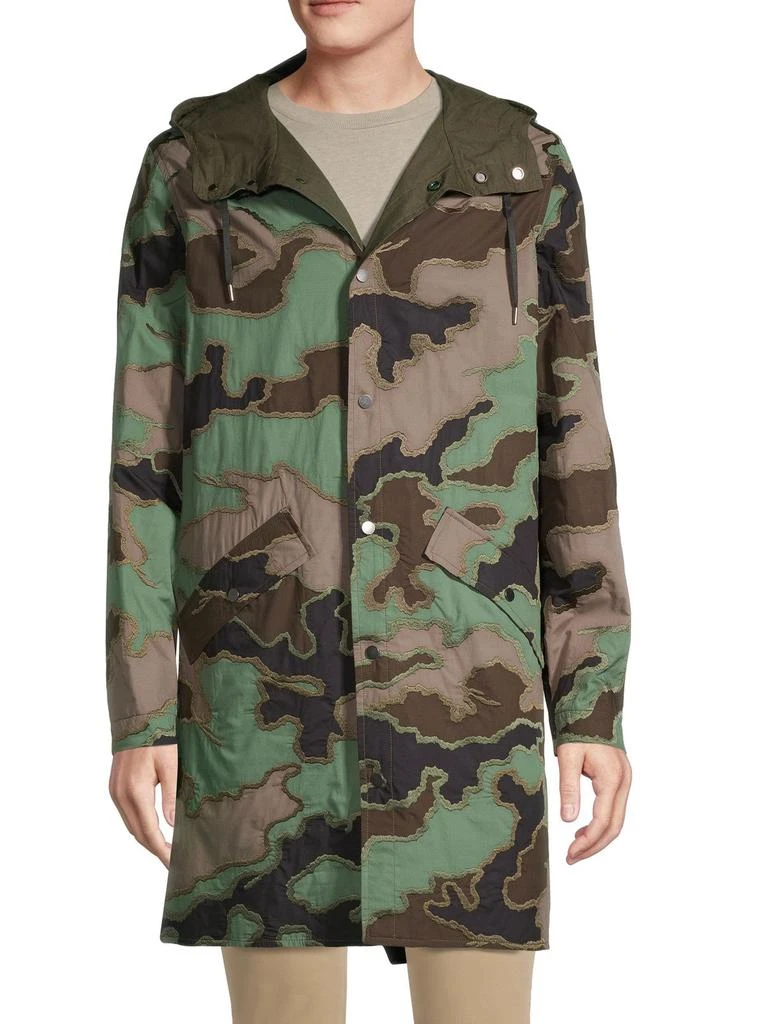 商品Valentino|Camo Longline Hooded Jacket,价格¥9358,第1张图片