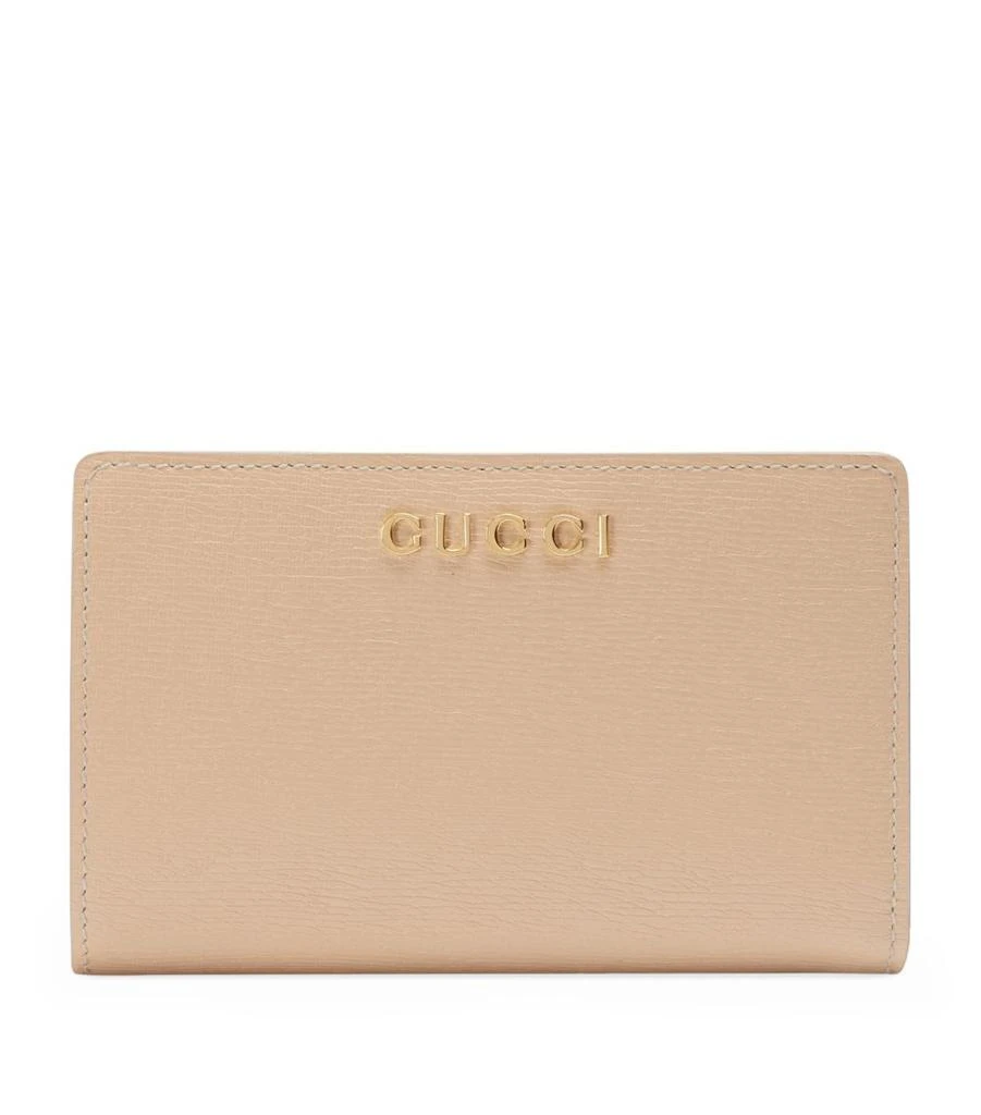 商品Gucci|Leather Letter Script Wallet,价格¥5376,第1张图片