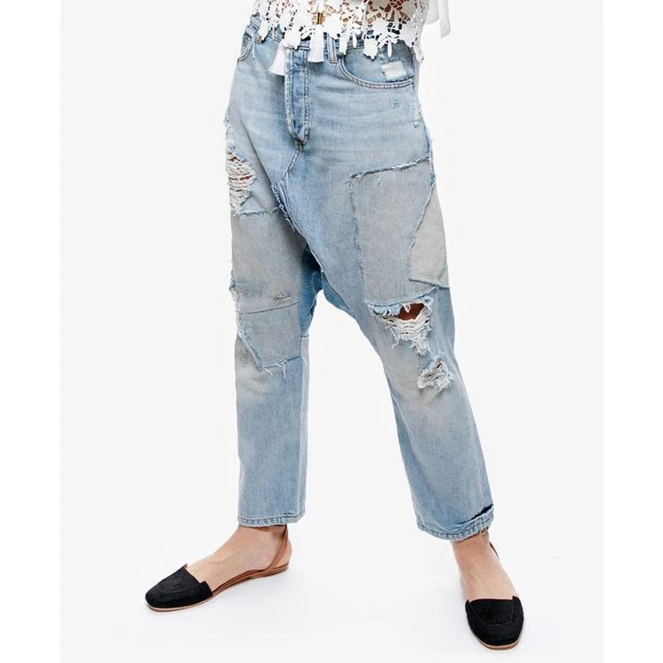 商品Free People|Blazing Summer Cotton Ripped Harem Jeans,价格¥749,第2张图片详细描述