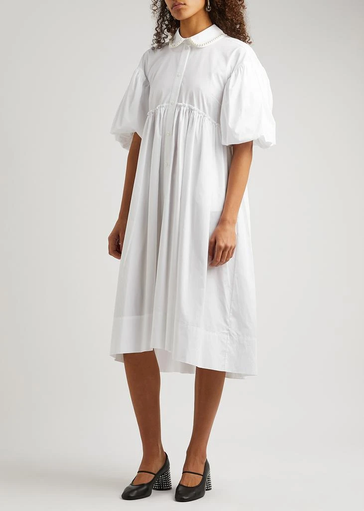 商品Simone Rocha|Faux pearl-embellished cotton-poplin midi dress,价格¥5960,第4张图片详细描述