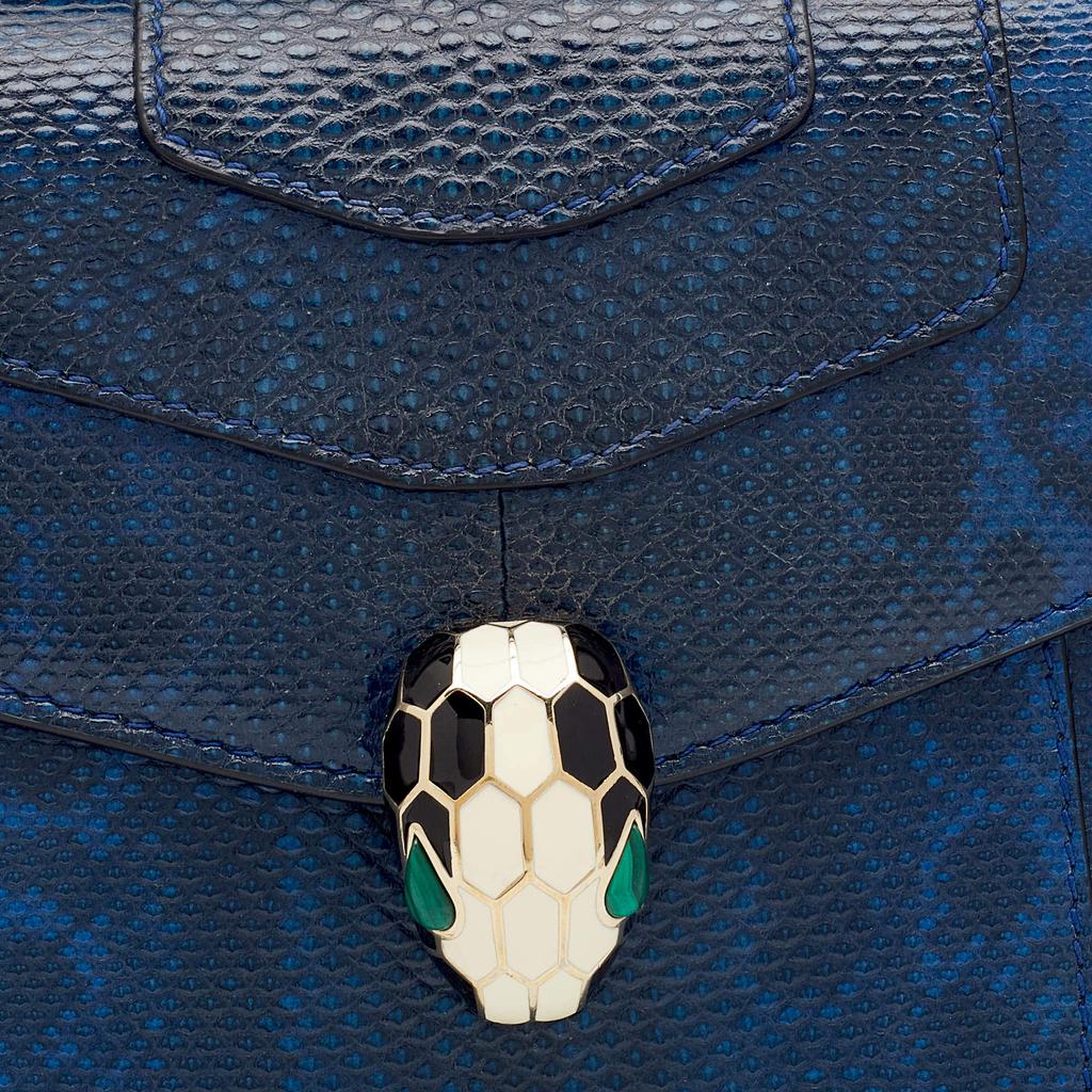 Bvlgari Blue Karung Serpenti Forever Flap Top Handle Bag商品第5张图片规格展示