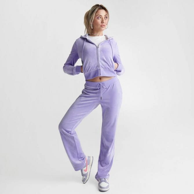 商品Juicy Couture|Women's Juicy Couture OG Big Bling Velour Track Pants,价格¥489,第2张图片详细描述