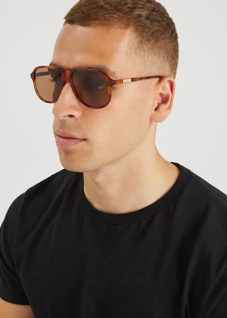 商品Gucci|Tortoiseshell aviator-style sunglasses,价格¥2710,第4张图片详细描述