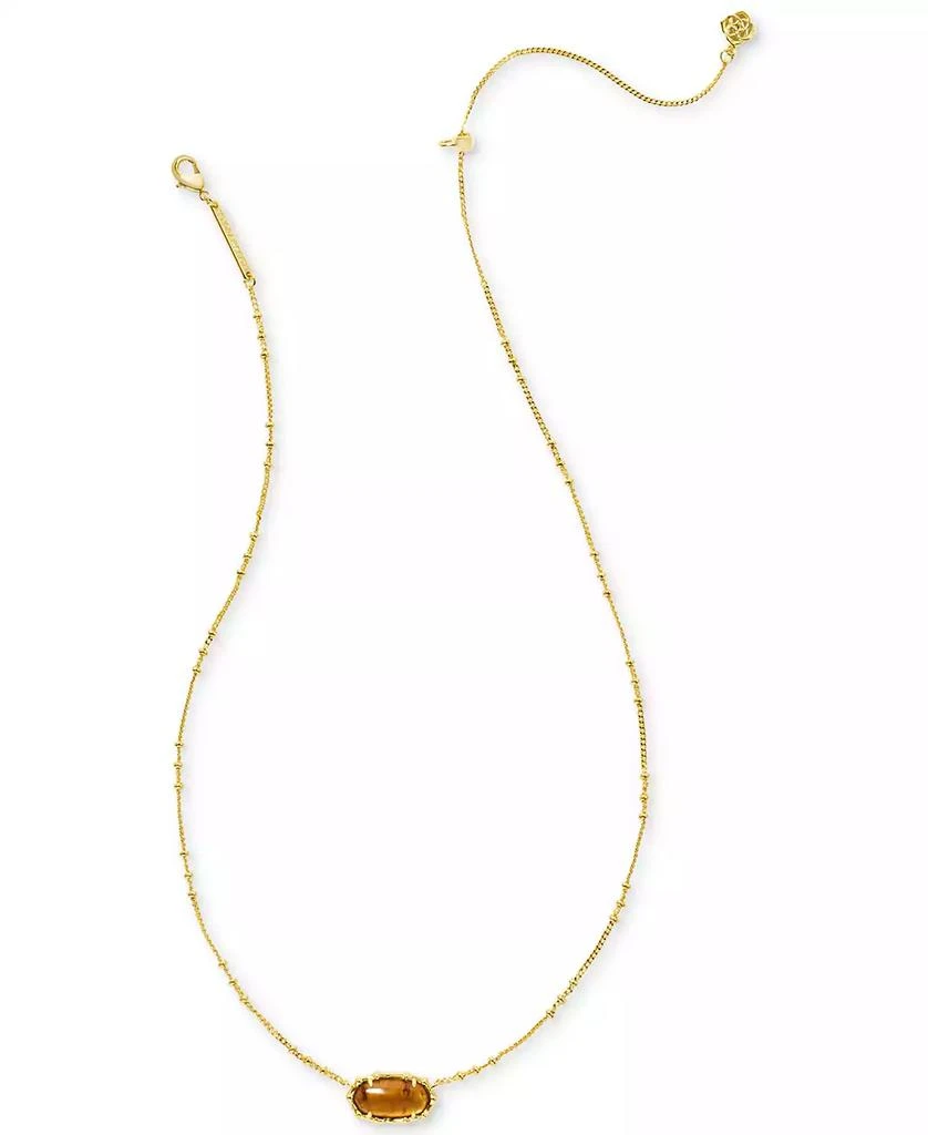 商品Kendra Scott|14k Gold-Plated Bamboo Framed Stone Adjustable Pendant Necklace, 19" + 4" extender,价格¥487,第2张图片详细描述