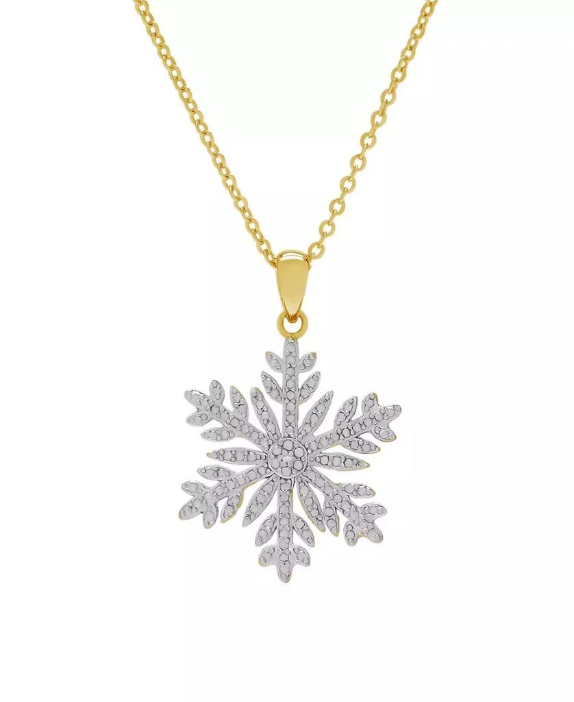 商品Macy's|Diamond Accent Snowflake Pendant Necklace,价格¥378,第1张图片