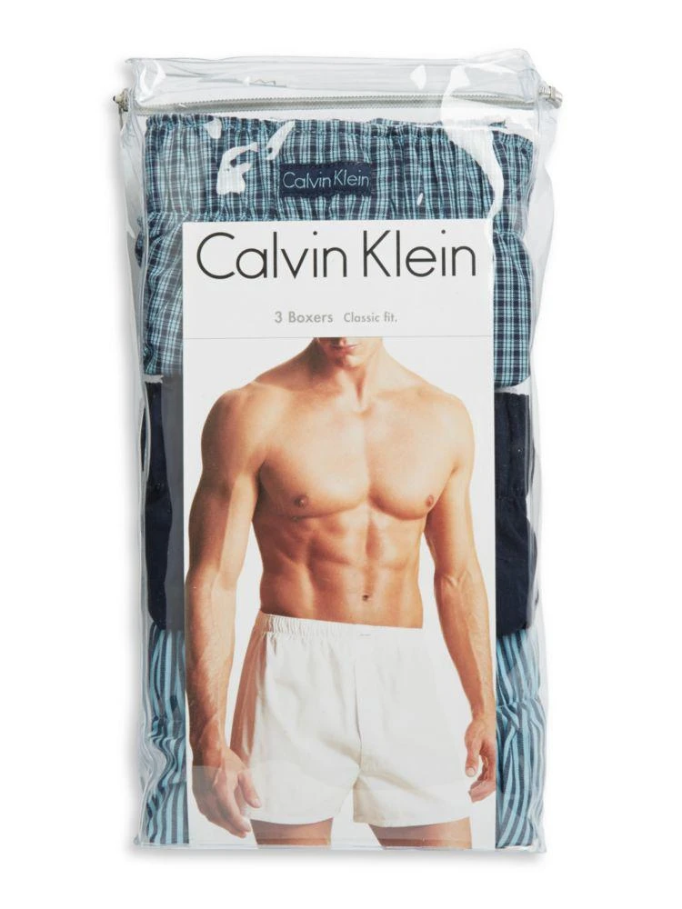 商品Calvin Klein|3-Pack Classic-Fit Woven Boxers,价格¥179,第3张图片详细描述