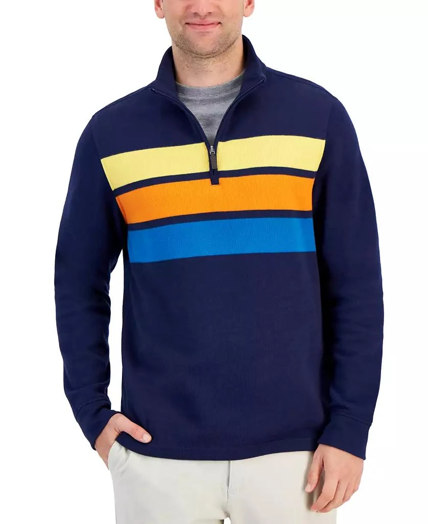 商品Club Room|Men's Ribbed Retro-Stripe Sweatshirt, Created for Macy's,价格¥114,第1张图片