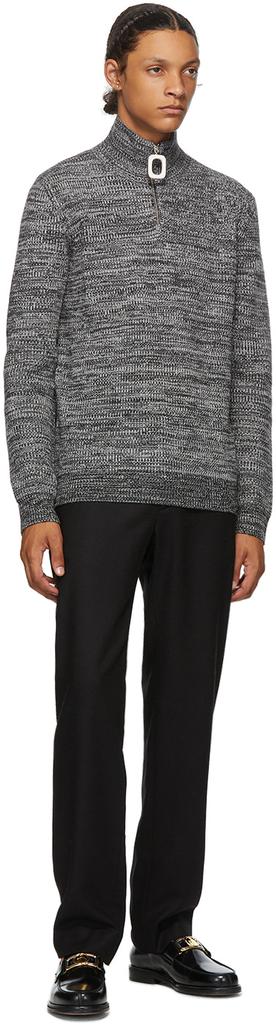 Grey Roll Neck Half-Zip Sweater商品第4张图片规格展示