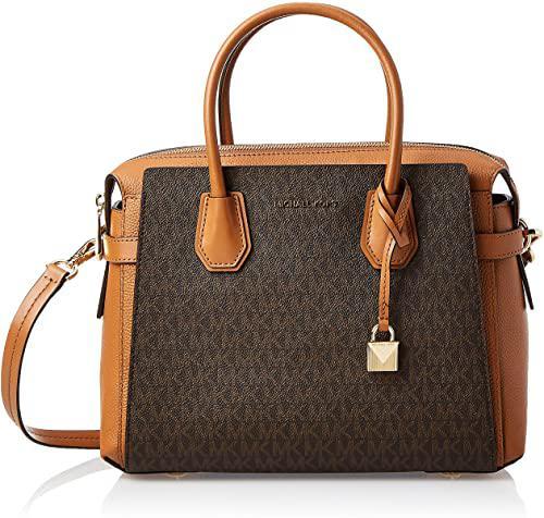 商品Michael Kors|Michael Kors Mercer Belt Small Brown Leather Satchel Messenger Bag,价格¥2221,第1张图片