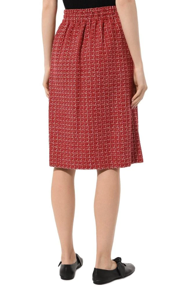 商品Gucci|Red Jacquard GG Drawstring Skirt,价格¥9584,第4张图片详细描述