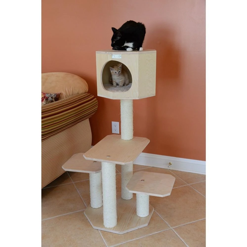商品Macy's|46" Real Wood Premium Scots Pine, Solid Wood Cat Tree,价格¥1684,第2张图片详细描述