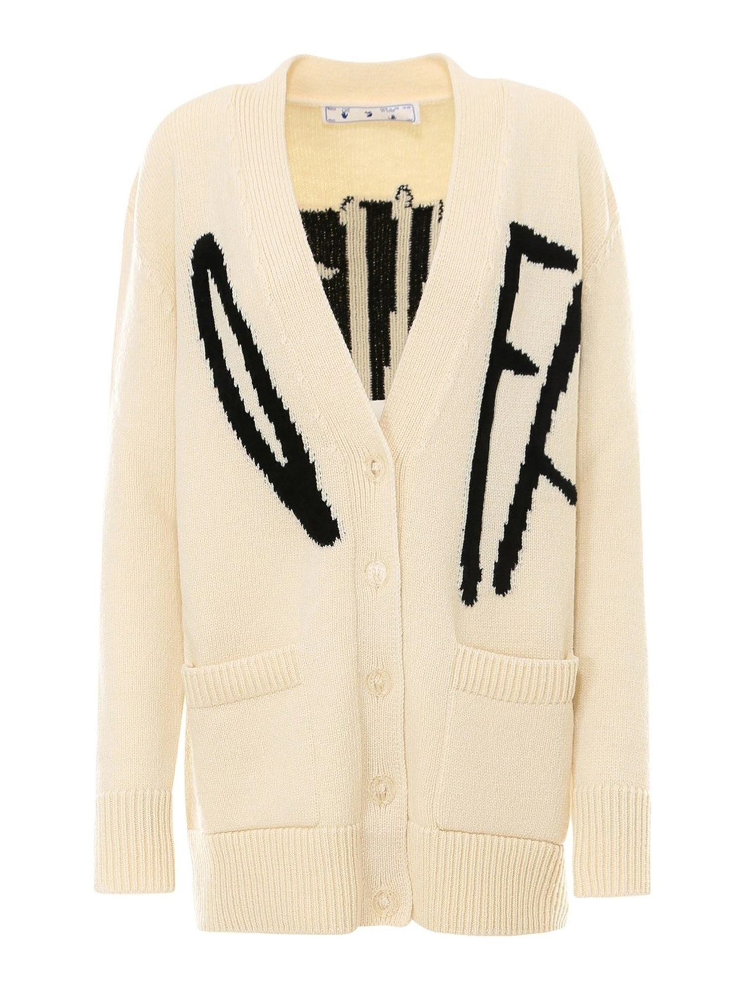 商品【商品预售7天】 Off-White|Off-White 女士针织毛衣 OWHB006F20KNI0016110 米白色,价格¥2543,第1张图片