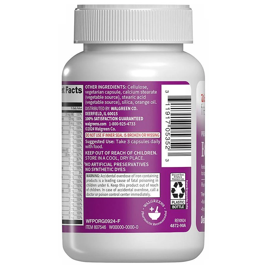 商品Walgreens Free & Pure|Prenatal 2nd Trimester Bone Support,价格¥98,第2张图片详细描述