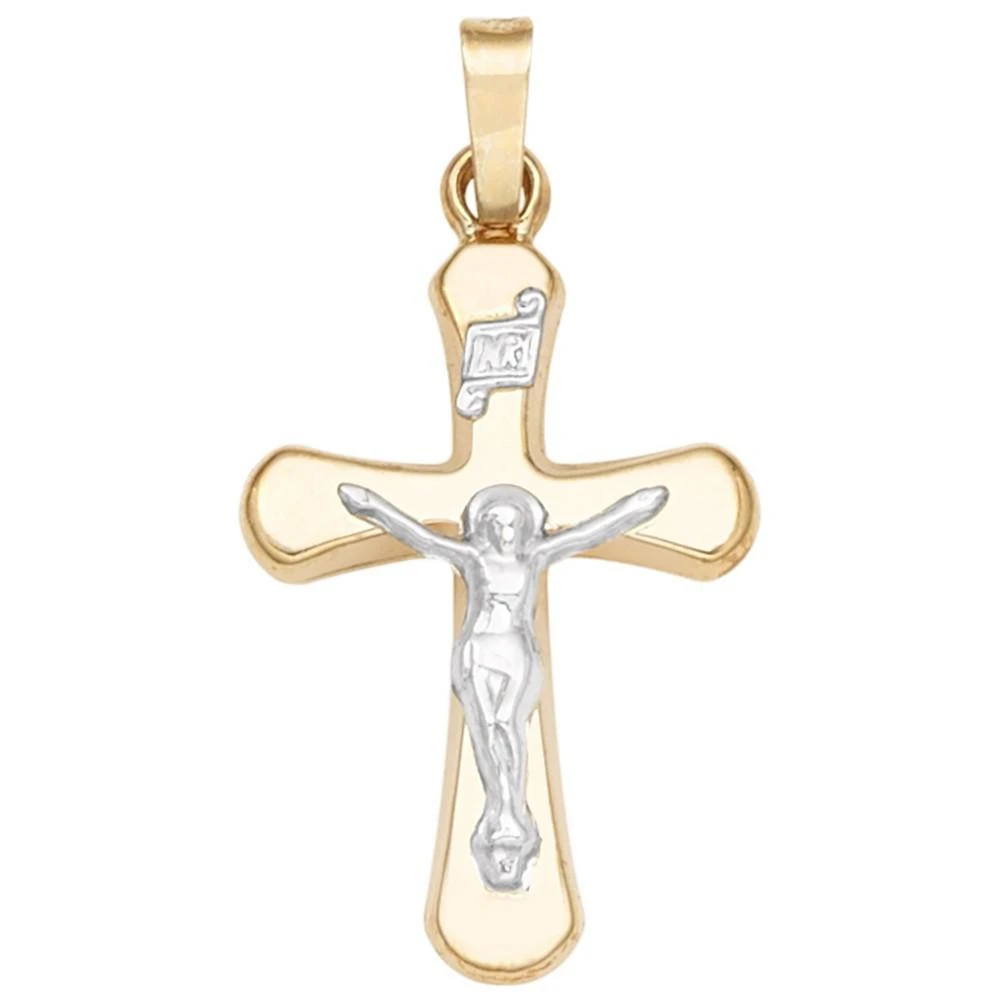 商品Macy's|Crucifix Cross Pendant in 14k Yellow and White Gold,价格¥1031,第1张图片