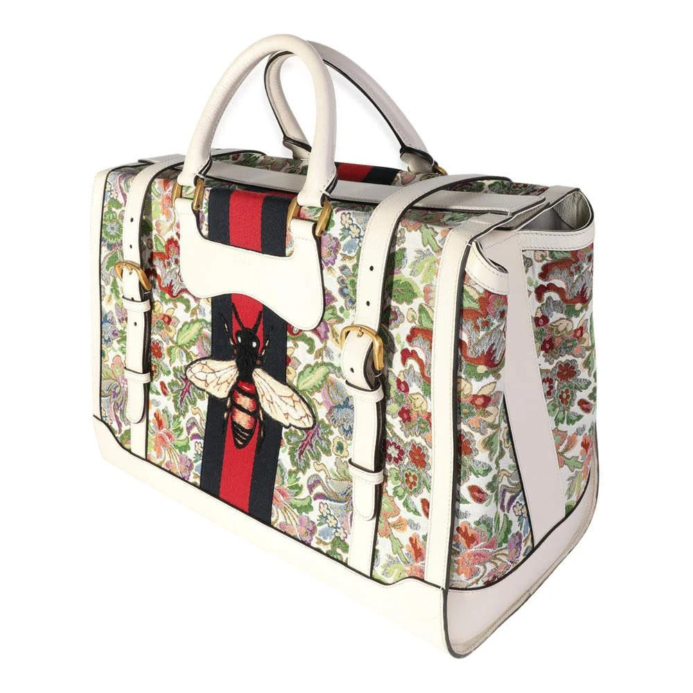 商品[二手商品] Gucci|Gucci Multi Leather Web Floral Tapestry Duffle Bag,价格¥11105,第2张图片详细描述