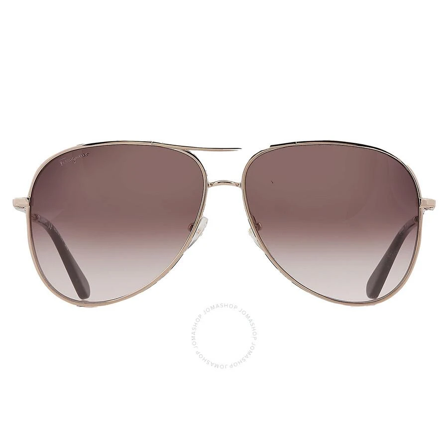 商品Salvatore Ferragamo|Dark Brown Gradient Pilot Ladies Sunglasses SF268S 786 62,价格¥447,第1张图片