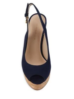 Women's Jean Suede Slingback Wedge Sandals 商品