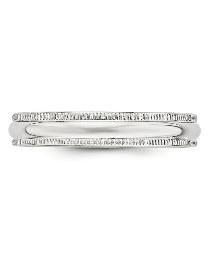 Men's 4mm Half Round Milgrain Band 14K White Gold 商品