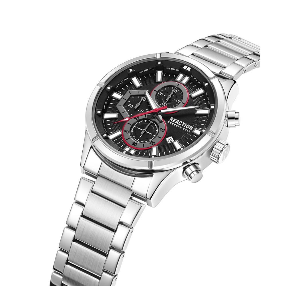 Men's Dress Sport Silver-tone Stainless Steel Bracelet Watch, 47mm商品第3张图片规格展示