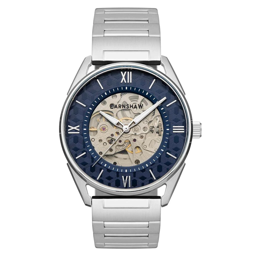 商品Thomas Earnshaw|Thomas Earnshaw Men's ES-8223-22 Spencer Skeleton 42mm Blue Dial Steel Watch,价格¥785,第1张图片