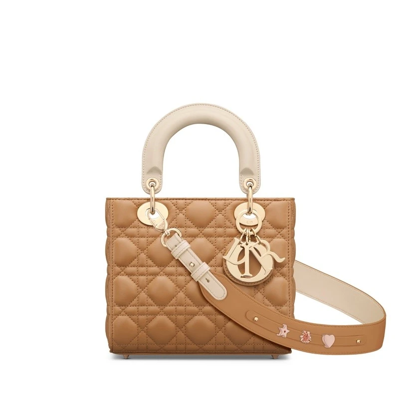 商品Dior|Dior 迪奥 Lady Dior系列女士棕色羊皮手提包,价格¥44349,第1张图片