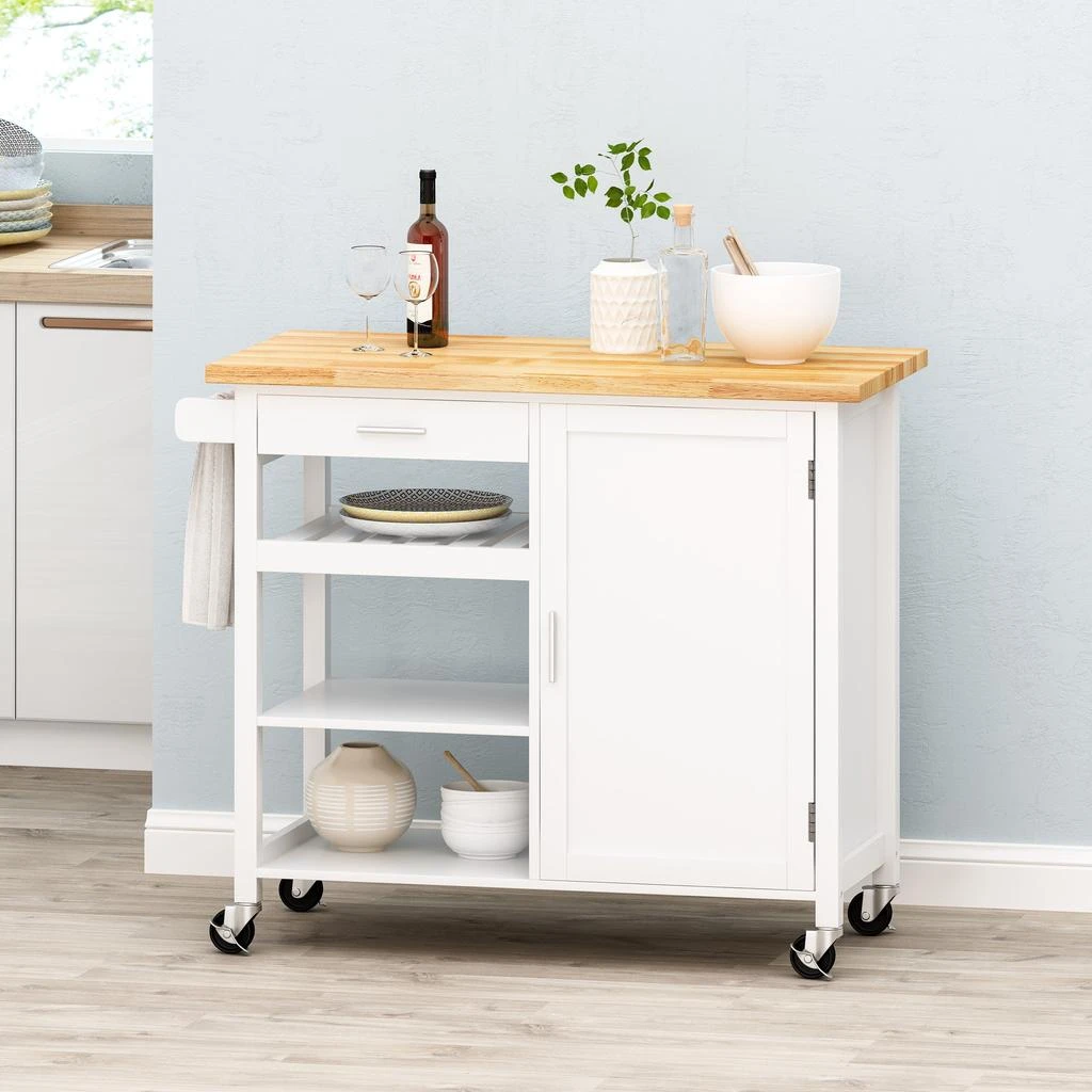 商品Streamdale Furniture|Streamdale Contemporary Kitchen Cart Extra Counter & Storage Space,价格¥2171,第5张图片详细描述