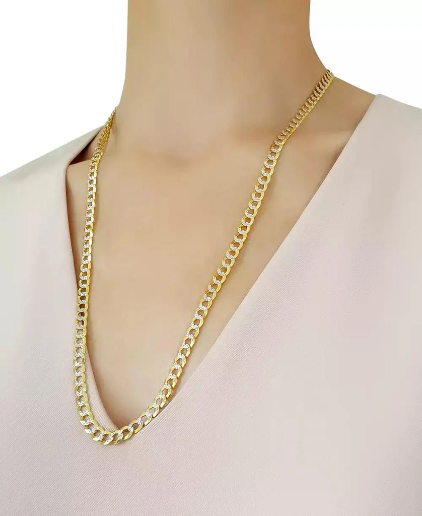 商品Italian Gold|20" Two-Tone Open Curb Chain Necklace (5-3/4mm) in Solid 14k Gold & White Gold,价格¥26377,第2张图片详细描述