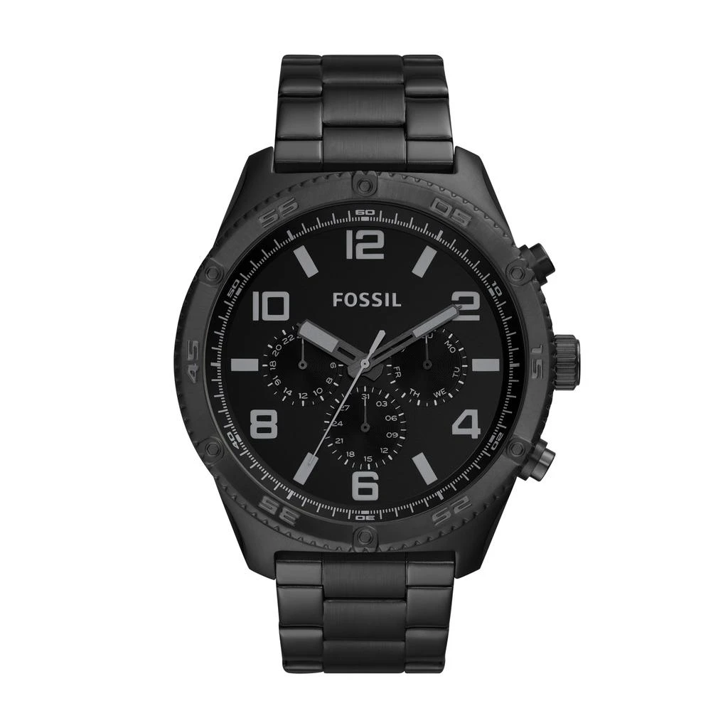 商品Fossil|Fossil Men's Brox Multifunction, Black-Tone Stainless Steel Watch,价格¥429,第1张图片