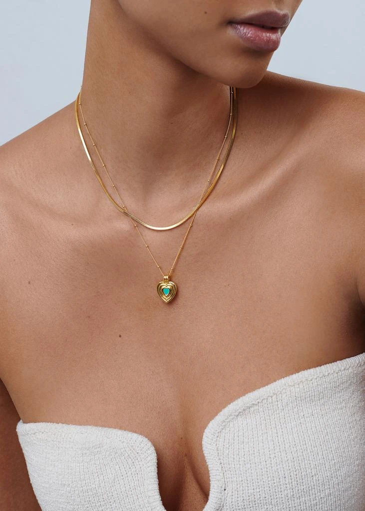 商品Missoma|Good Vibe 18kt gold-plated heart necklace,价格¥1416,第2张图片详细描述
