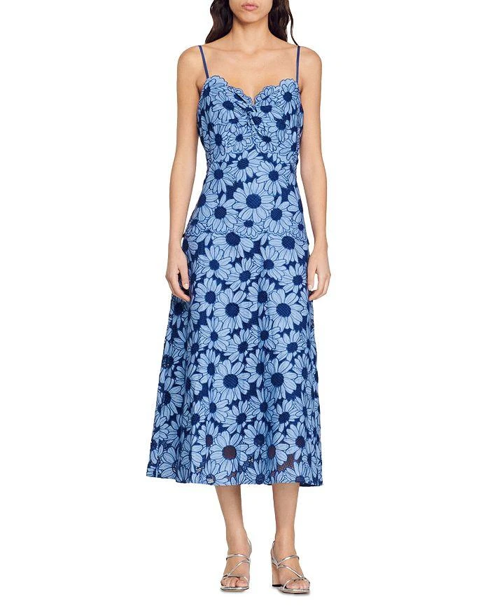 商品Sandro|Fiby Floral Midi Dress,价格¥1953,第1张图片