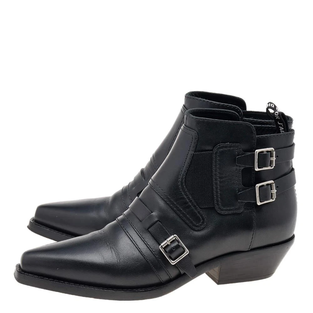 商品[二手商品] Dior|Dior Black Leather Dior Saddle Ankle Boots Size 38.5,价格¥3991,第4张图片详细描述