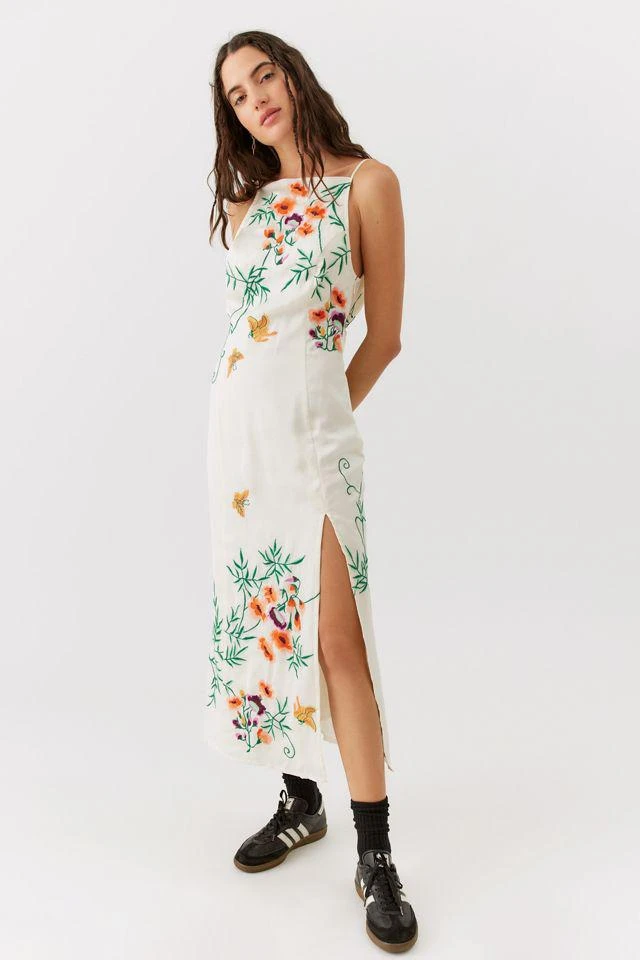 商品Urban Outfitters|UO Phoenix Embroidered Midi Dress,价格¥224,第4张图片详细描述