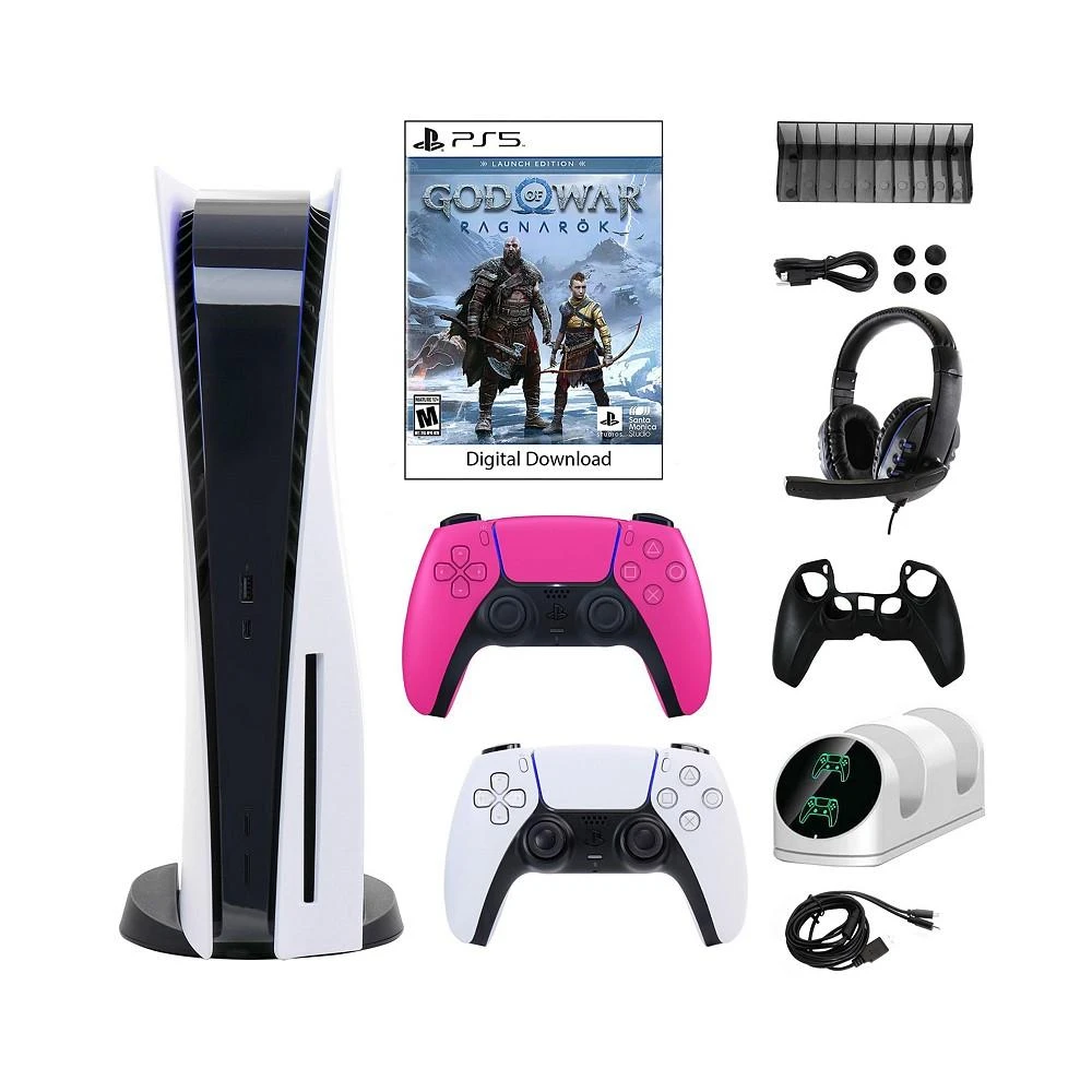 商品Playstation|Sony 5 Core Console with God of War: Ragnarok with Accessories and DualSense Controller in Pink,价格¥5953,第1张图片