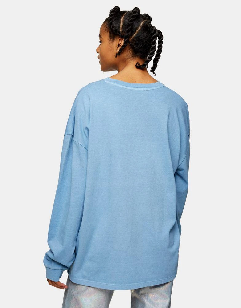 商品Topshop|Topshop nevada motif long sleeve skater top in blue,价格¥104,第2张图片详细描述