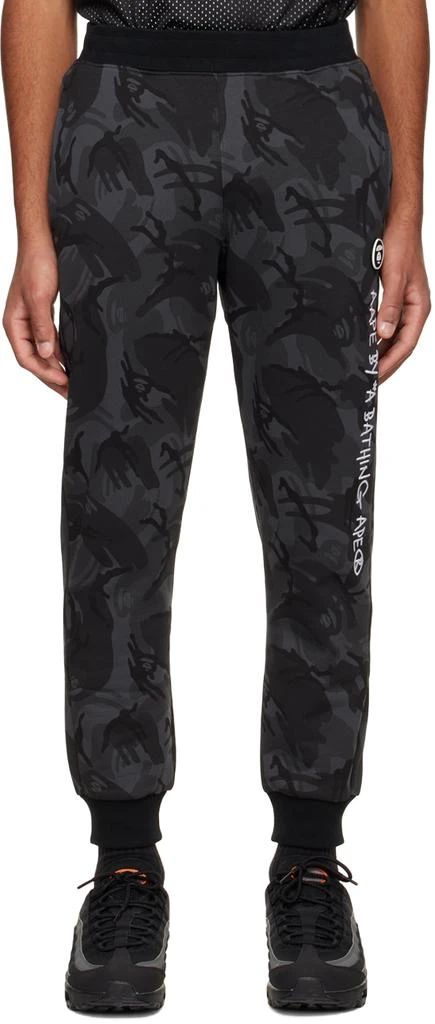 商品AAPE|Black Embroidered Lounge Pants,价格¥693,第1张图片