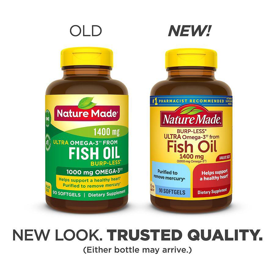 Burp-Less Ultra Omega-3 from Fish Oil 1400 mg Softgels商品第2张图片规格展示