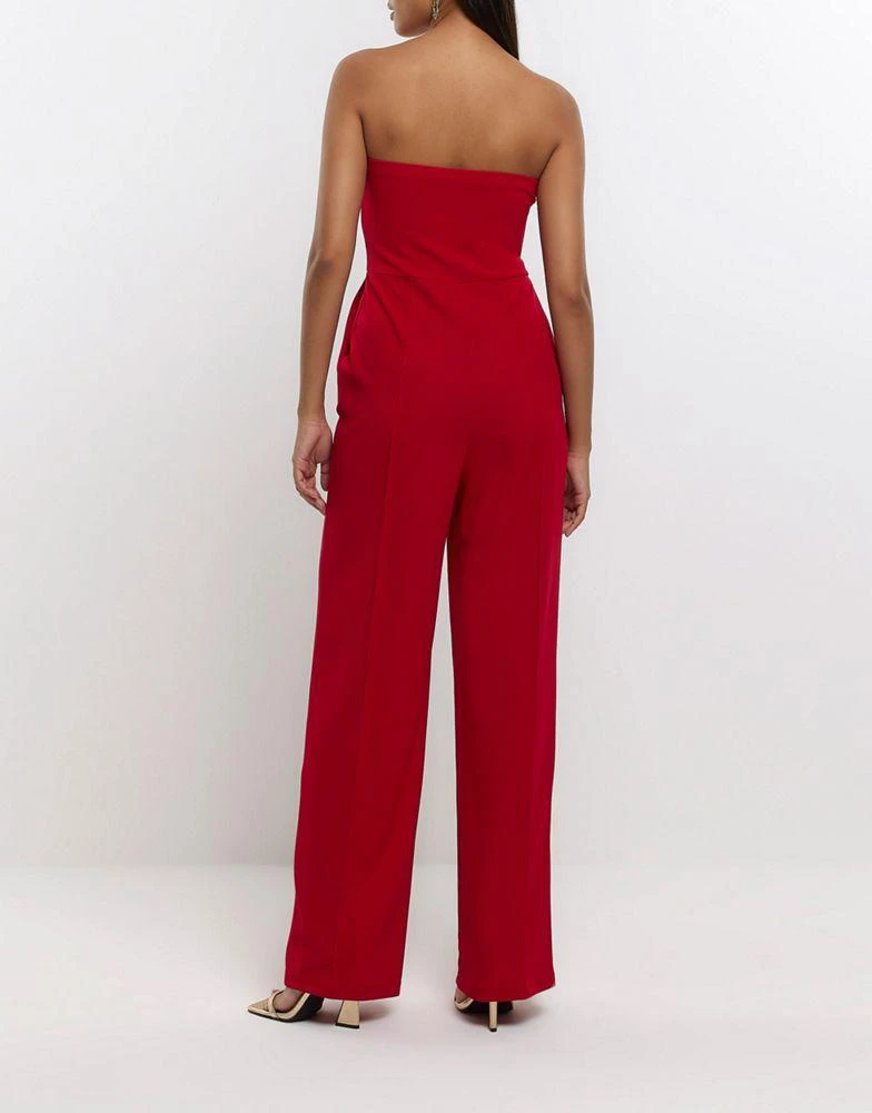 商品River Island|River Island Bandeau jumpsuit in red,价格¥395,第2张图片详细描述