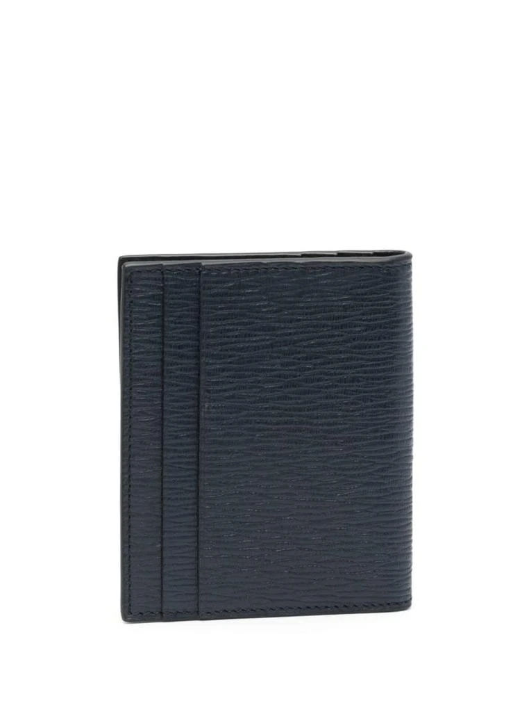 商品Salvatore Ferragamo|Blue Cardholder With Silver-tone Gancini Logo In Calf Leather Man,价格¥1967,第2张图片详细描述