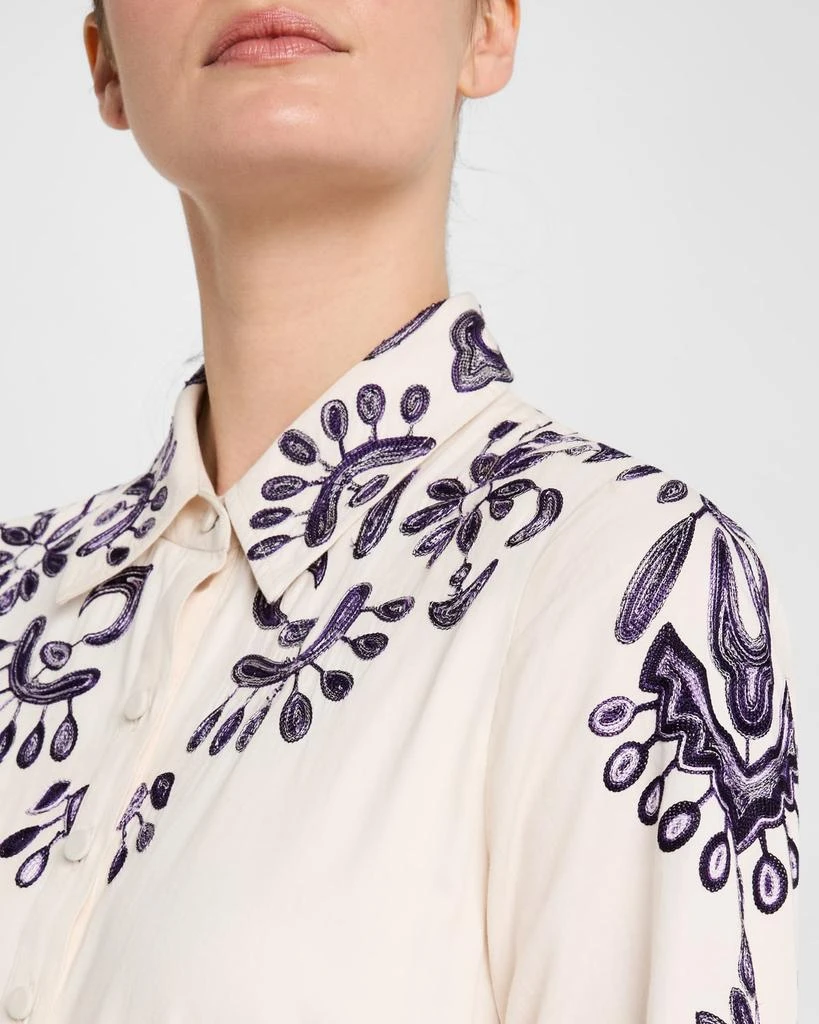 商品FIGUE|Molly Embroidered Tiered Midi Shirtdress,价格¥1610,第5张图片详细描述