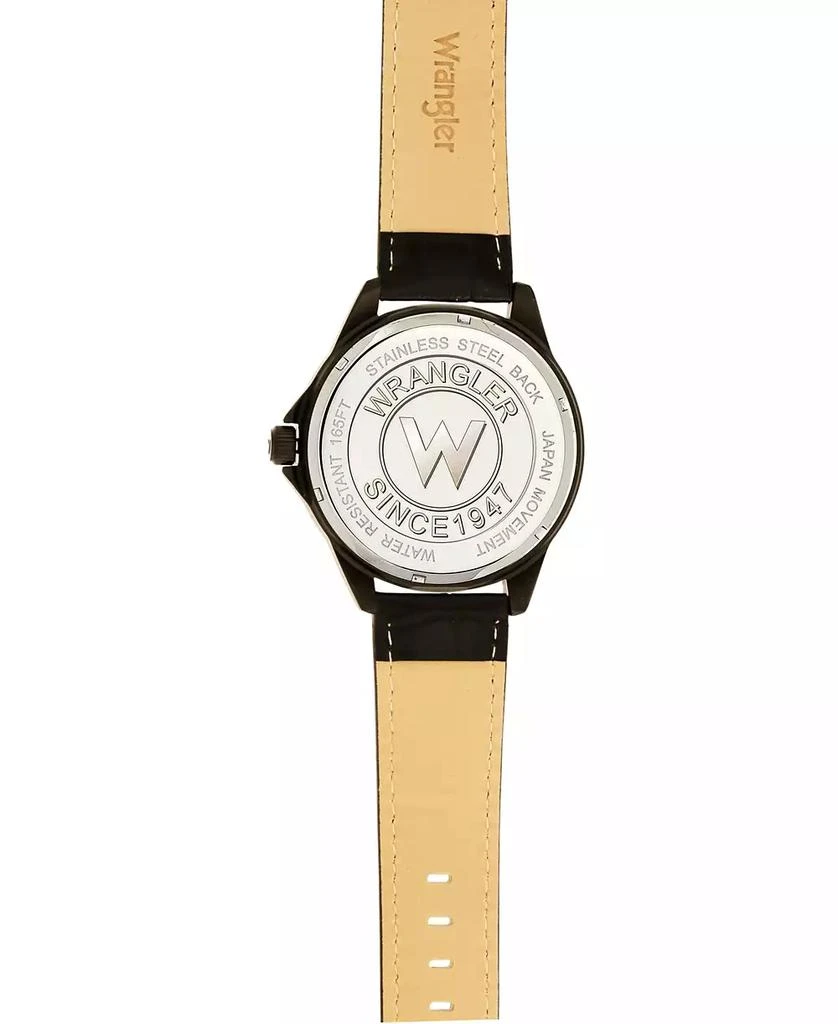 商品Wrangler|Men's Watch, 48MM IP Titanium Case with Titanium Dial, Second Hand Subdual, Black Strap with Red Stitching,价格¥579,第4张图片详细描述