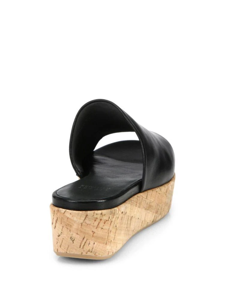 商品Stuart Weitzman|Flat-out Leather & Cork Flatform Slides,价格¥1104,第2张图片详细描述