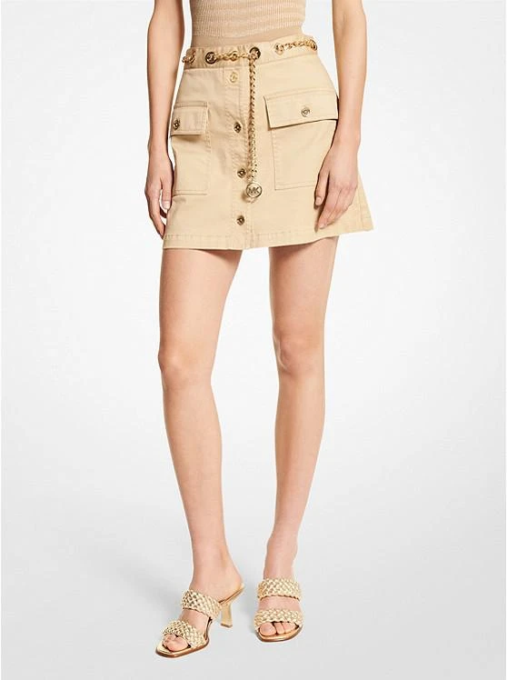 商品Michael Kors|Organic Stretch Cotton Chain-Belt Skirt,价格¥507,第1张图片