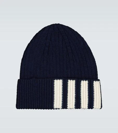 商品Thom Browne|Striped ribbed-knit beanie,价格¥1949,第1张图片